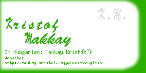 kristof makkay business card